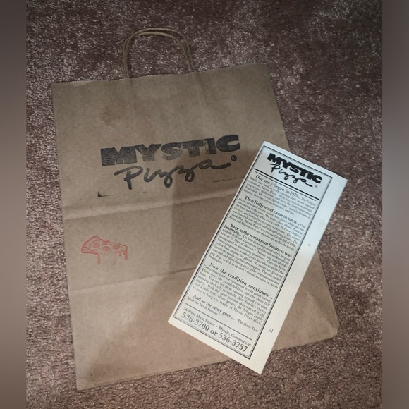 Mystic Pizza bag and menu. 🍕 - Picture 1 of 4